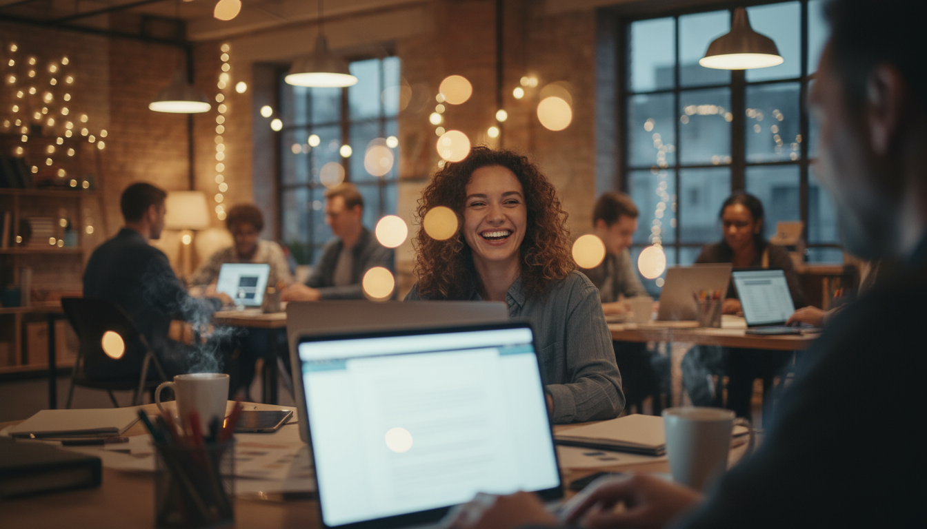 Coaches collaborating in a co-working space